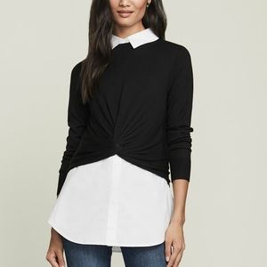 Veronica Beard PHEBE MIXED-MEDIA PULLOVER